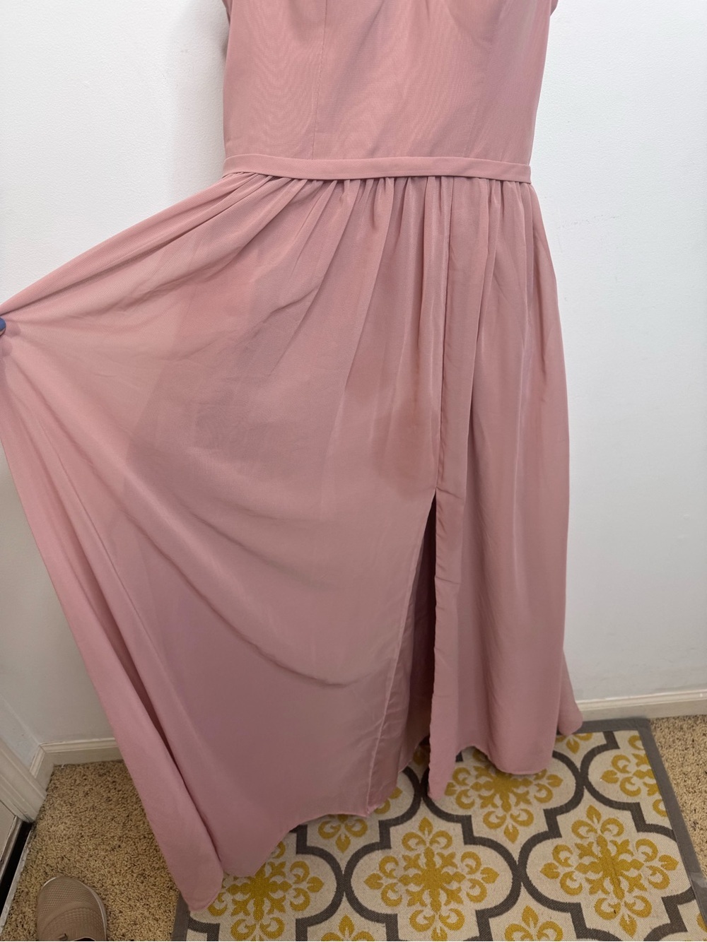 Azazie Everett Dusty Rose Chiffon Dress - Picture 7 of 9